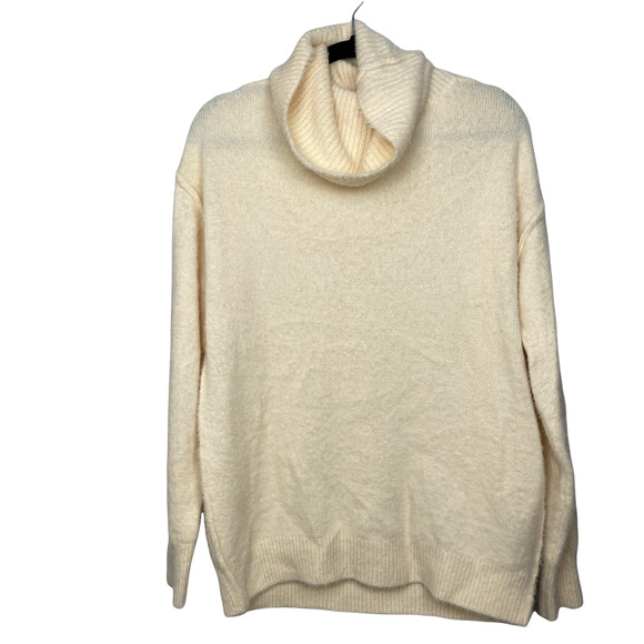 Caslon Ivory Cream Chenille Turtleneck Oversized Pullover Sweater Size Medium - Picture 1 of 9